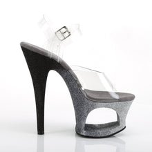 Load image into Gallery viewer, MOON-708OMBRE 7&quot; Heel Clear Silver-Black Ombre Sexy Shoes