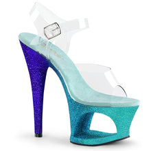 Load image into Gallery viewer, MOON-708OMBRE 7&quot; Heel Clear Aqua Blue Ombre Strippers Shoes