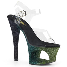 Load image into Gallery viewer, MOON-708OMBRE 7&quot; Heel Emerald Black Ombre Pole Dancer Shoes