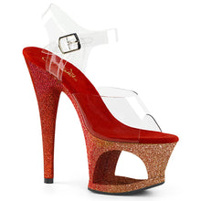 Load image into Gallery viewer, MOON-708OMBRE 7&quot; Heel Clear Rose Gold-Red Ombre Sexy Shoes