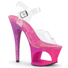 Load image into Gallery viewer, MOON-708OMBRE 7&quot; Heel Clear Pink Lavender Ombre Sexy Shoes