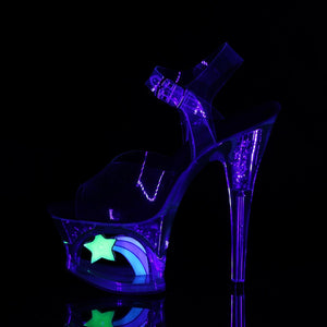 MOON-708RSS 7" Heel Clear and Black Pole Dancing Platforms