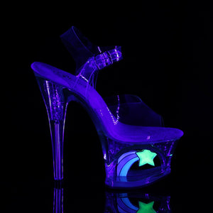 MOON-708RSS Pleaser 7 Inch Heel Clear Pole Dancing Platforms