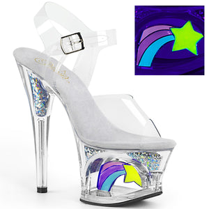 MOON-708RSS Pleaser 7 Inch Heel Clear Pole Dancing Platforms