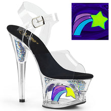 Load image into Gallery viewer, MOON-708RSS 7&quot; Heel Clear and Black Pole Dancing Platforms