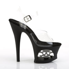 Load image into Gallery viewer, MOON-708SK 7&quot; Heel Clear &amp; Black Pewter Pole Dancer Heels