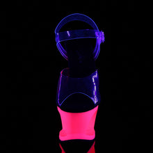 Load image into Gallery viewer, MOON-708UV 7&quot; Clear and Neon Hot Pink Pole Dancer Platforms