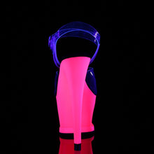 Load image into Gallery viewer, MOON-708UV 7&quot; Clear and Neon Hot Pink Pole Dancer Platforms