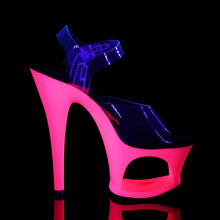 Load image into Gallery viewer, MOON-708UV 7&quot; Clear and Neon Hot Pink Pole Dancer Platforms