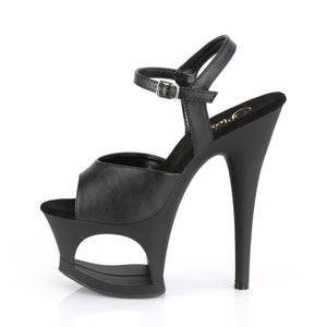 MOON-709 Pleaser 7 Inch Heel Black Pole Dancing Platforms