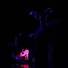 Load image into Gallery viewer, MOON-709CAT 7&quot; Heel Black and Pink Pole Dancing Platforms