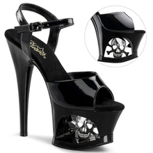 Load image into Gallery viewer, MOON-709SK 7&quot; Heel Black and Pewter Pole Dancing Platforms