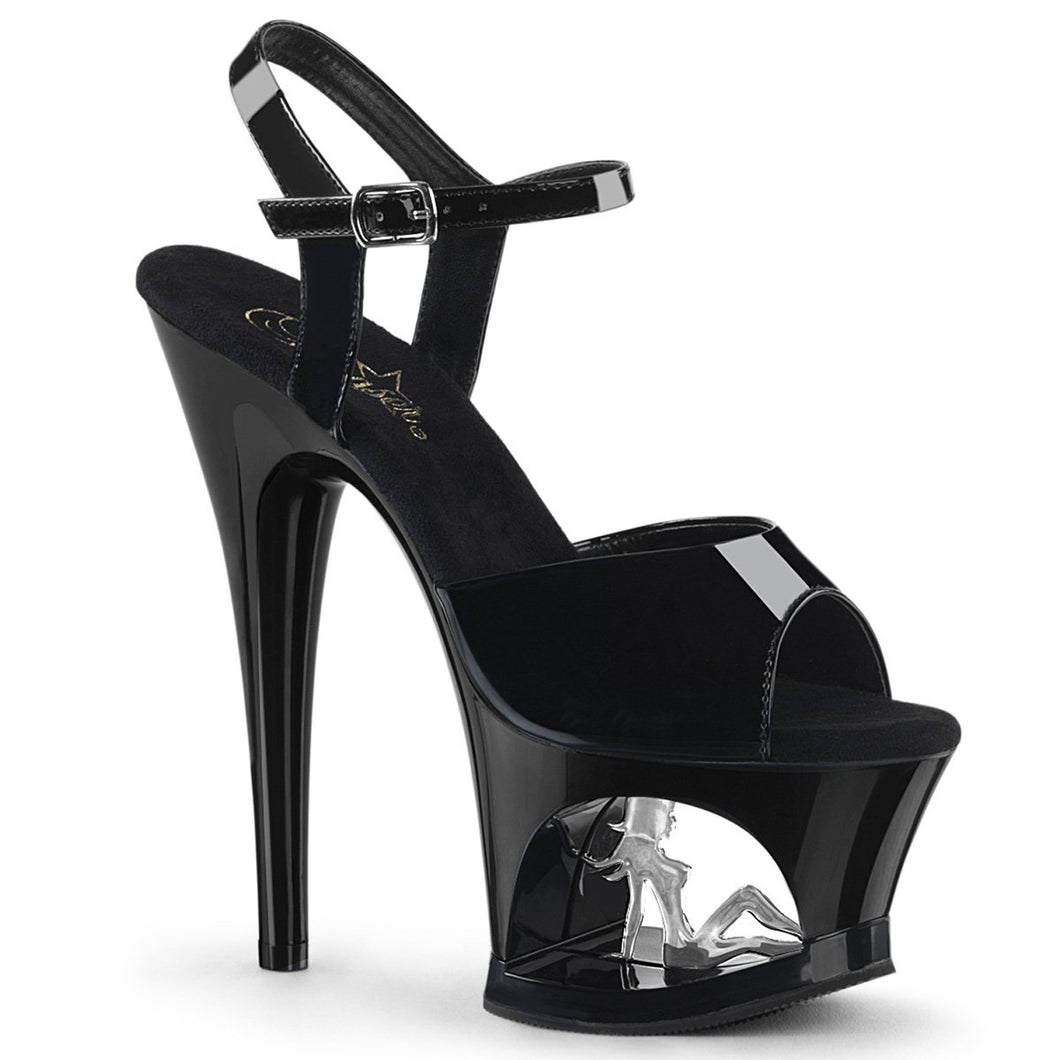 MOON-709TG Pleaser 7 Inch Heel Black Pole Dancing Platforms