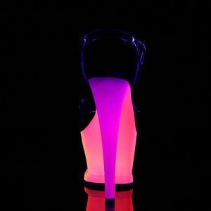 MOON-709UV 7" Heel Black Neon Multi Pole Dancing Platforms