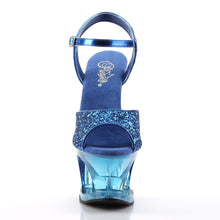 Load image into Gallery viewer, MOON-710GT 7&quot; Heel Blue Glitter Pole Dancing Platforms