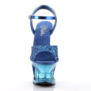 MOON-710GT 7" Heel Blue Glitter Pole Dancing Platforms