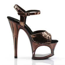 Load image into Gallery viewer, MOON-710GT 7 Inch Heel Bronze Glitter Pole Dancing Platforms