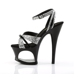 MOON-728 7" Heel Silver Glitter Pole Dancing Platforms