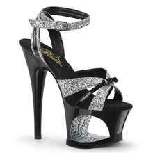 Load image into Gallery viewer, MOON-728 7&quot; Heel Silver Glitter Pole Dancing Platforms