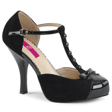 Load image into Gallery viewer, PINUP-02 Pink Label 4.5 Inch Heel Black Suede Platform Shoes