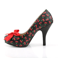 Load image into Gallery viewer, PINUP-05 Pink Label 4.5&quot; Heel Black-Red Cherry Platform Shoe