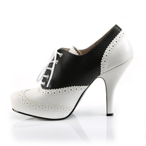 PINUP-07 Pink Label 4.5" Heel Black and White Platform Shoes