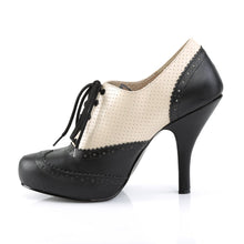 Load image into Gallery viewer, PINUP-07 Pink Label 4.5 Inch Heel Cream-Black Platform Shoes