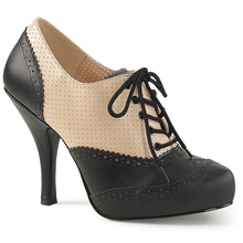 Load image into Gallery viewer, PINUP-07 Pink Label 4.5 Inch Heel Cream-Black Platform Shoes