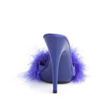 Load image into Gallery viewer, POISE-501F Fabulicious 5&quot; Heel Blue Satin Marabou Sexy Shoes