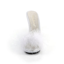 Load image into Gallery viewer, POISE-501F Fabulicious 5 Inch Heel White Satin Fur Sexy Shoe