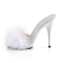 Load image into Gallery viewer, POISE-501F Fabulicious 5 Inch Heel White Satin Fur Sexy Shoe