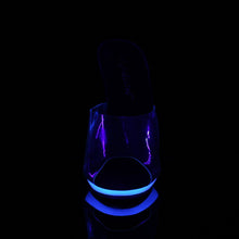 Load image into Gallery viewer, POISE-501UV Fabulicious 5&quot; Heel Clear Neon Blue Sexy Shoes