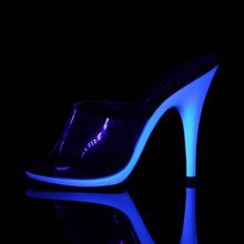 Load image into Gallery viewer, POISE-501UV Fabulicious 5&quot; Heel Clear Neon Blue Sexy Shoes