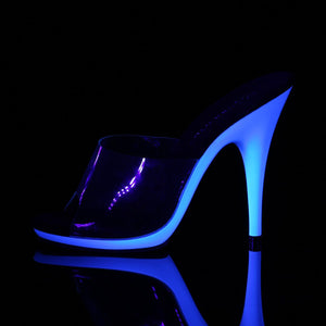 POISE-501UV Fabulicious 5" Heel Clear Neon Blue Sexy Shoes