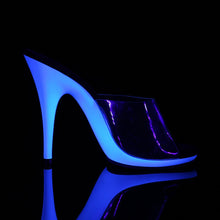 Load image into Gallery viewer, POISE-501UV Fabulicious 5&quot; Heel Clear Neon Blue Sexy Shoes