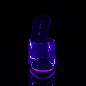 POISE-501UV Fetish 5 Inch Heel Clear & Neon Purple Sexy Shoe