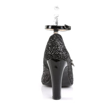 Load image into Gallery viewer, QUEEN-01 Pink Label 4&quot; Heel Black Glitter Fetish Footwear