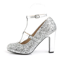 Load image into Gallery viewer, QUEEN-01 Pink Label 4&quot; Heel Silver Glitter Fetish Footwear