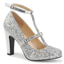 Load image into Gallery viewer, QUEEN-01 Pink Label 4&quot; Heel Silver Glitter Fetish Footwear