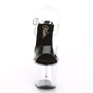 RADIANT-708 7" Heel Clear and Black Pole Dancing Platforms