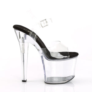 RADIANT-708 7" Heel Clear and Black Pole Dancing Platforms