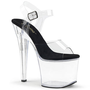 RADIANT-708 7" Heel Clear and Black Pole Dancing Platforms