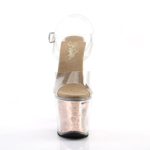 RADIANT-708BHG Pleaser 7" Heel Clear Bronze Strippers Shoes