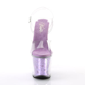 RADIANT-708BHG Pleaser 7" Heel Clear Purple Strippers Shoes