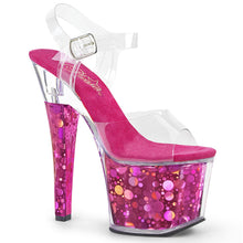 Load image into Gallery viewer, RADIANT-708BHG 7&quot; Heel Clear Fuchsia Hologram Strippers Shoe