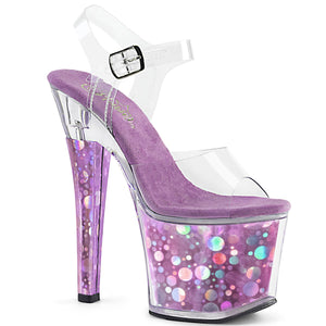 RADIANT-708BHG Pleaser 7" Heel Clear Purple Strippers Shoes