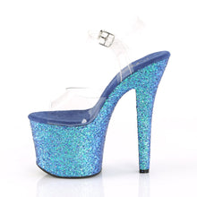 Load image into Gallery viewer, RADIANT-708LG 7&quot; Heel Transparent Blue Glitter Sexy Shoes