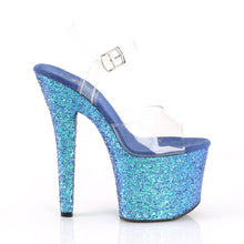 Load image into Gallery viewer, RADIANT-708LG 7&quot; Heel Transparent Blue Glitter Sexy Shoes