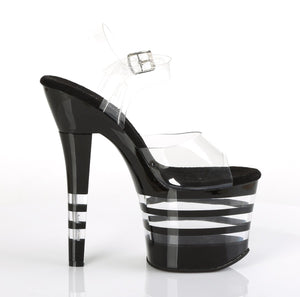 RADIANT-708LN 7" Heel Clear and Black Pole Dancing Platforms