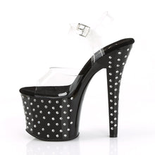 Load image into Gallery viewer, RADIANT-708SDT 7 Inch Heel Clear Black Pole Dancer Platforms